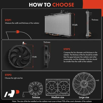A-Premium 7.5'' 7.5 inch Slim Universal Electric Cooling Fan Assembly | 12V 80W, Pull Fan with Mount Kit - style: 7.5 inch