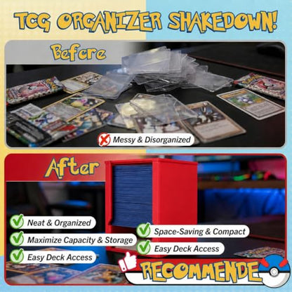 Card Game Holder, Toploader Dispenser Card Funny Commander case (Red) - color: Red