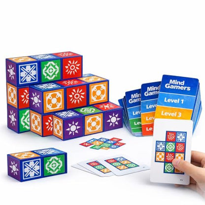 Puzzle Matching Games, Block Puzzle Games, Visual Recognition Matching Board Game, Family Night Board Game to Develop Kids Problem Solving Skills (Style A)