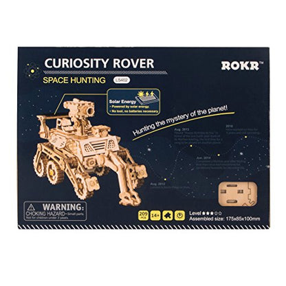 ROKR Assemble Solar Energy Powered Cars-Moveable 3D Wooden Puzzle Toys-Funny Teaching Educational-Home Deco-Model Building Sets-Best Christmas,Birthday Gift for Adult (Curiosity Rover)