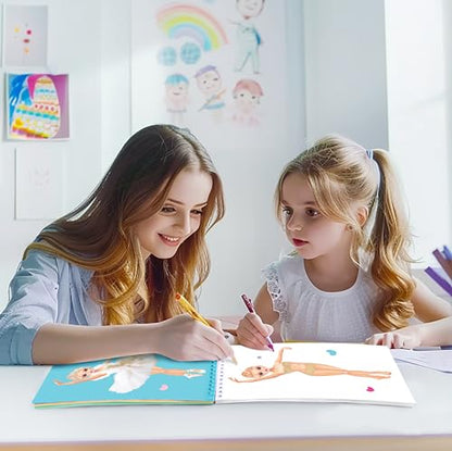 Dance Recital Gifts for Girls. Dress Up Sticker Activity Book. | Fashion design sticker book featuring dancer poses, paper doll dress-up games, and creative play for kids ages 5 and up. - color: Sticker Dress Up Dancers