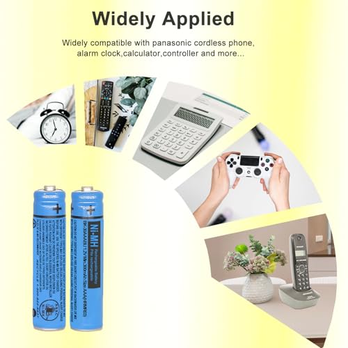 BK-30AAABU NI-MH AAA Rechargeable Battery 1.2V 300mah 2Pack NiMH AAA Batteries for Panasonic Cordless Phones, Remote Controls, Electronics