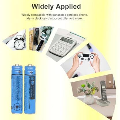 BK-30AAABU NI-MH AAA Rechargeable Battery 1.2V 300mah 2Pack NiMH AAA Batteries for Panasonic Cordless Phones, Remote Controls, Electronics