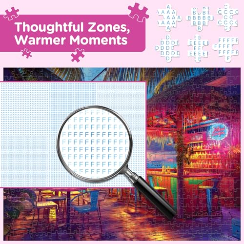 500 Pieces Puzzles for Adults,Beach Bar at Sunset Cool Summer Jigsaw Puzzle | Interlock Perfectly Letter on Back No Dust,Home Wall Art Decor,Challenging Perfect Birthday Party Gift for Family, 20.5x15 In - style: seaside