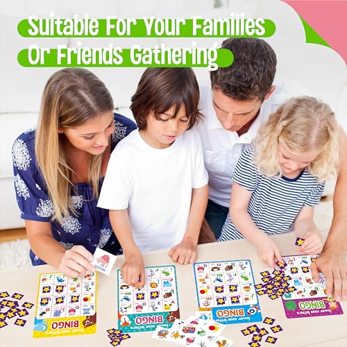 SpriteGru Alphabet & Numbers Bingo Game, Upper/Lowercase Letters, 52 First Words & 20 Numbers Learning- ABC and 123 Bingo Board Game for Kids 4-8, Perfect for Classroom & at Home (Up to 25 Players) - style: Alphabet & Numbers Bingo Game