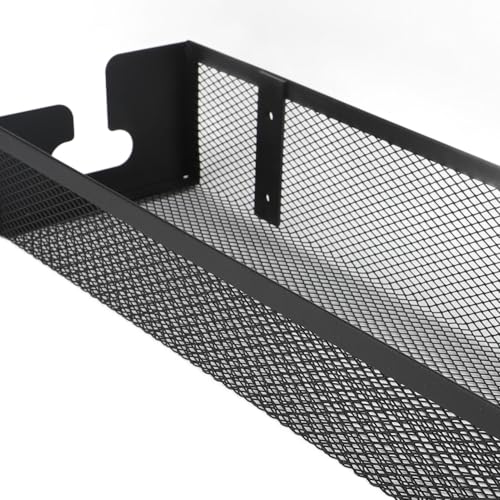 Haofy Under Desk Cable Management Tray Carbon Steel Mesh Organizer with Tool Free Clamp Installation Fits 1.2 Inch Thick Desks for Office Home Workstations Gaming Stations Reduces