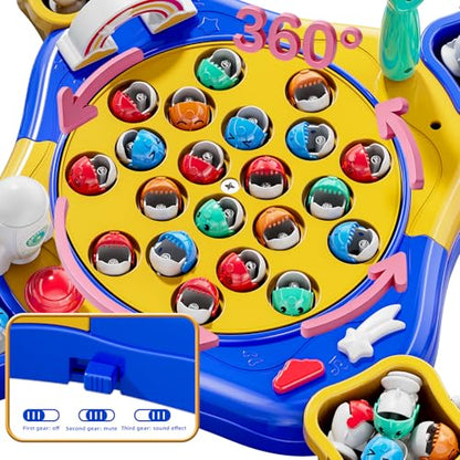 Magnetic Fishing Game for Kids Toddlers Ages 1-3 3-5 5-7, Blue | Fish Toy Board Game for Kids 3 4 5 6 7 8 Years Old, 70 Pcs Fishing Table Toys Fish Catch Game Birthday Gifts for Boys Girls - color: Blue