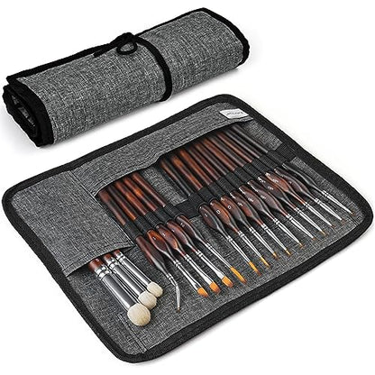 Golden Maple Miniature Paint Brushes Drybrush-18PCS Micro Detail Paint Brush Set, Small Fine Detail Model Brushes for Acrylics, Watercolors & Paint by Number, Figurine - Cocoa Brown - color: Cocoa Brown