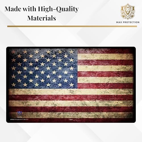 Max Protection Trading Card Playmat for TCG Card Games, 24x14 Inch, Design Mat for Dice Rolling (American Flag) - size: American Flag