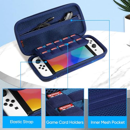 FINTIE Carrying Case for Nintendo Switch / Switch OLED Model (2021) | Shockproof, Hard Shell Protective Cover, Portable Travel Storage Bag, 10 Game Card Slots & Inner Pocket - color: starry sky