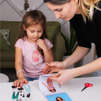 Sticker Book Paper Dolls for Girls Fashion Design Activity - color: Sticker Dress Up Fashion