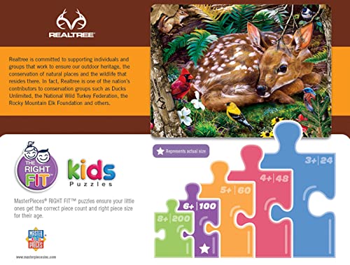 MasterPieces 100 Piece Jigsaw Puzzle for Kids - Realtree Forest Babies - 14"x19" - style: Realtree