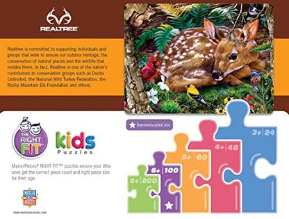 MasterPieces 100 Piece Jigsaw Puzzle for Kids - Realtree Forest Babies - 14"x19" - style: Realtree