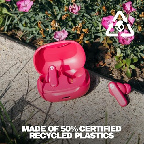 Skullcandy Smokin’ Buds Wireless Noise Isolating Earbuds - Pink | In-Ear Fit, Bluetooth, 20 Hours Battery, IPX4 Sweat and Water Resistant, Microphone for iPhone Android, Commuting, Studying - color: Pink