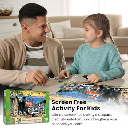 MasterPieces 100 Piece Licensed Jigsaw Puzzle for Kids - Smokey Bear - 14"x19" - style: Smokey Bear