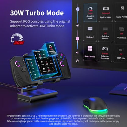Adjustable Stand Steam Deck Docking Station with RGB Light Cooling Fan, 4K@60Hz, PD100W, Gigabit Ethernet Fit and HDMI for Steam Deck/ROG Ally X/Legion Go (S)/MSI Claw/Switch - size: Steam deck cooling dock