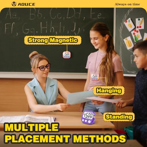 Classroom Timers for Teachers Kids Large Magnetic Digital Timer Teacher Supplies 2 Pack-Pink Purple - color: Pink Purple