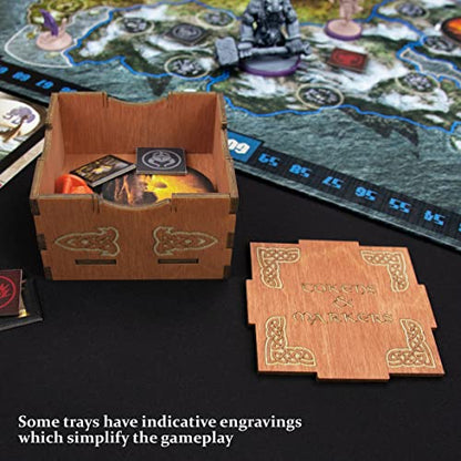 SMONEX Wooden Organizer Compatible with All Blood Rage Expansions - Wooden Organizer Suitable for Vertical Storage - Convenient and Stylish Insert Ideal for Blood Rage Board Game