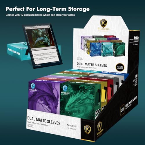 Glacier Blue Dual Matte Card Sleeves, Katomula Card Sleeves for MTG, Standard Card Sleeve for PKM, Flesh & Blood - color: Glacier Blue
