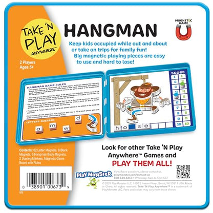 PlayMonster Take N Play Anywhere — Hangman — Easy to Use, Hard to Lose — Fun on the Go Travel Game — For Ages 5+ - style: Classic