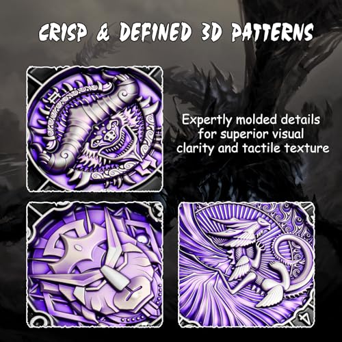 DNDND Unique Spinner DND Dice, 8-in-1 Hexagonal Metal DND Dice with Dual D20 Monster Themed Dice Set for DND Dungeons and Dragons, Dungeon Masters with Collectible Gift Tin (Silver with Purple) - color: Silver Purple
