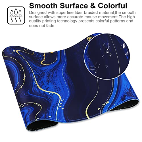 Large Gaming Mouse Pad with Stitched Edges,[35.4x15.7In] Extended Mouse Pad with Non-Slip Natural Rubber Base for Gamer/Desktop/Office/Home-90x40 Quicksand03 - color: 90x40 Quicksand03