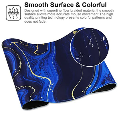 Large Gaming Mouse Pad with Stitched Edges,[35.4x15.7In] Extended Mouse Pad with Non-Slip Natural Rubber Base for Gamer/Desktop/Office/Home-90x40 Quicksand03 - color: 90x40 Quicksand03