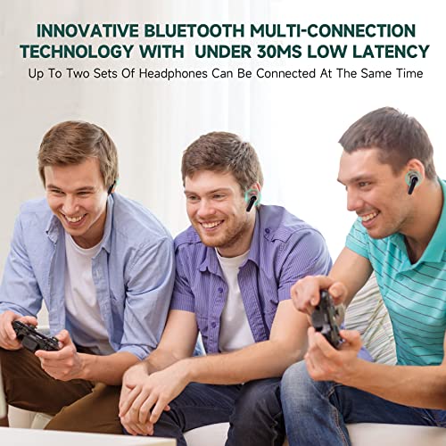Gaming Earbuds, AlienBuds【2023 Launched】, Wireless Gaming Earbuds for PC, PS4, PS5 and Switch with USB Dongle, Multi-Point Connection with 30ms Low Latency (Two Bundle)