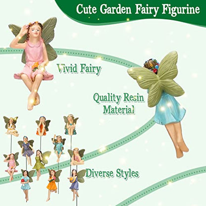 Fumete 13 Pcs Garden Accessories Miniatures Fairies Figurine Mushroom House Mini Garden Figurine Accessories for Outdoor Yard Home Decoration