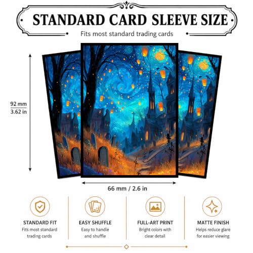 MTG Card Sleeves Matte -100 PCS Trading Card Game, Size 2.6 x 3.6 inches, Suitable for All TCG Card Games Protective (Starlit Path) - color: Starlit Path