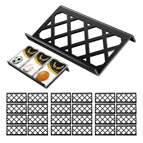 24 Pcs Trading Card Risers for Display Case, Matte Black Acrylic Stand for Vendor Showcase, Open-Frame Angled Holder for Sports Cards & Board Games (6.89" x 3.35") - color: Hollow
