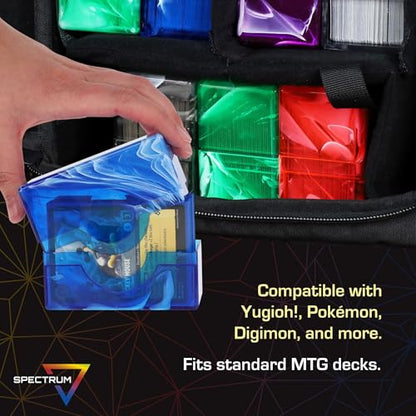BCW Prism Deck Case - Marble Black | Holds 50 Double-Sleeved or 60 Single-Sleeved Cards | Secure Snap Closure | Compatible Collectible Card Bins | TCG Storage Box - color: Marble Black