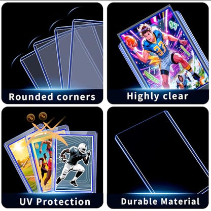 400 Card Sleeves Top Loads for Cards,3"X4"Baseball Card Protectors,Toploaders Hard Plastic for Trading Game Sports Football Cards(200 Hard Protectors + 200 Soft Sleeves - size: 200 Hard Sleeves+200 Soft Sleeves