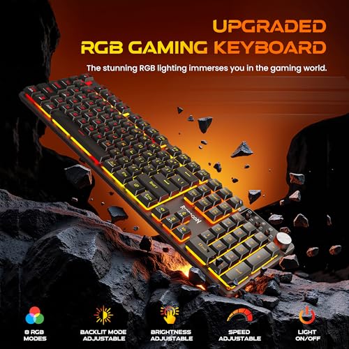 Redragon K521WL Wireless Gaming Keyboard with Knob, Tri-Mode BT/2.4G/USB-C RGB Mechanical Feeling Keyboard with Multimedia Keys, 4000mAh Battery, Anti-Ghosting, Compatible with PC - Upgrade - color: Jet Black
