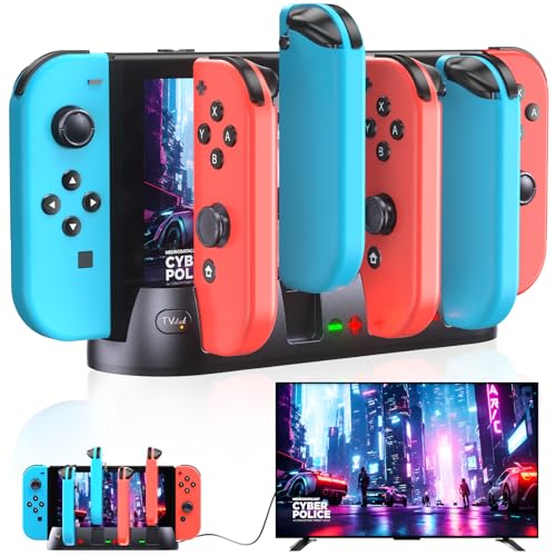 Fenolical Switch Charger Dock Compatible with Nintendo Switch/OLED for PC/Mac, Support 4K/1080P HDMI & USB C Charging, Portable TV Docking Station for Controller Charger (Black)