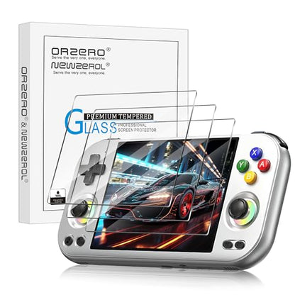 Orzero (3 Pack) Tempered Glass Screen Protector Compatible for ANBERNIC RG477MV Handheld Game Console, 9H High Definition Anti-Scratch Bubble-Free - size: ANBERNIC RG477MV