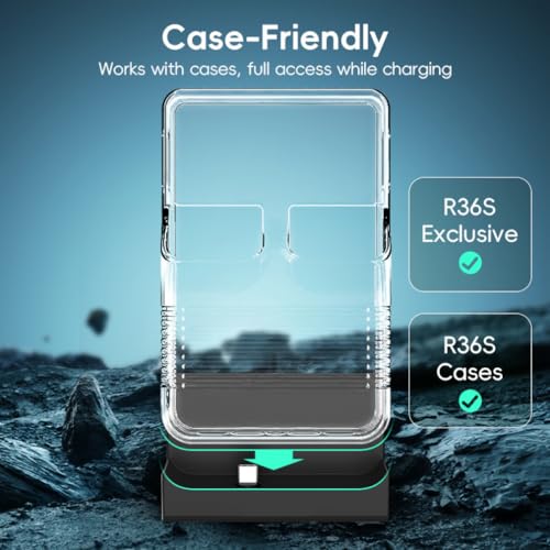 Magnetic Charging Dock for R36S Handheld Game Console, Desktop Charger Base with Anti Slip Stand, Type-C Charging Station for R36S Retro Game Console