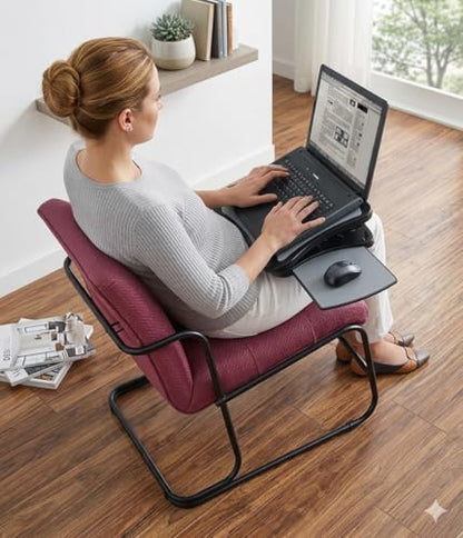 MAX SMART Laptop Lap Pad Laptop Stand with Attached Mouse Pad, Cushion and USB Cooling Fan, Non-Slip Heat Shield Tablet Computer Stand for Sturdy Work Station for Home, Office, Bed Sofa, Couch and Car