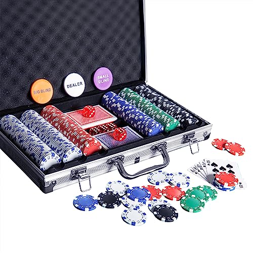 Poker Chip Set - 300PCS Poker Chips with Aluminum Case, 11.5 Gram Chips for Texas Holdem Blackjack - style: 300pcs