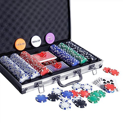 Poker Chip Set - 300PCS Poker Chips with Aluminum Case, 11.5 Gram Chips for Texas Holdem Blackjack - style: 300pcs