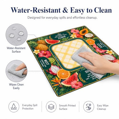 Tropical Fruit Mahjong Mat,Non Slip American Mah Jongg Table Mat | 32in soft neoprene mah jongg mat reduces tile noise protects tabletops & packs easily for game nights or a thoughtful gift - color: 012