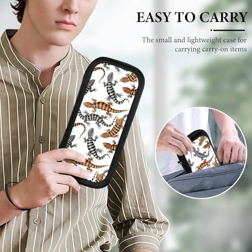 PPIKTC Travel Protective Pouch for Switch, Portable Carrying Case with 15 Game Cartridges, Reptile Lizard Bag - color: Design (334)