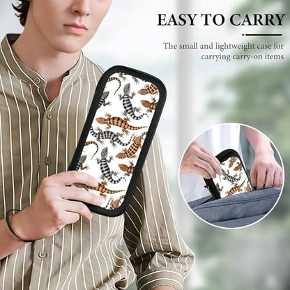 PPIKTC Travel Protective Pouch for Switch, Portable Carrying Case with 15 Game Cartridges, Reptile Lizard Bag - color: Design (334)