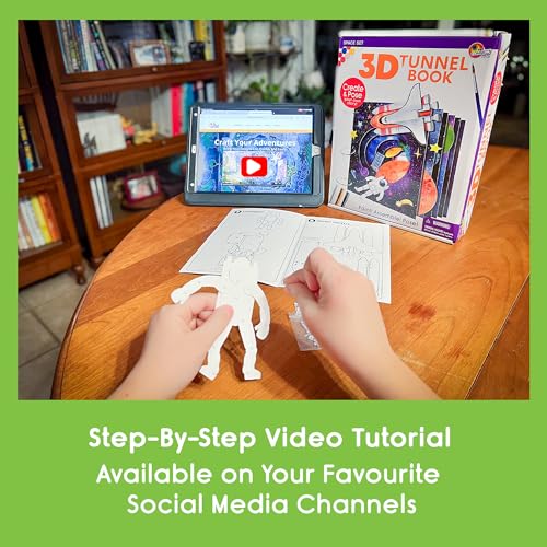EyeConnect Crafts Pond 3D Tunnel Book – Hands-on Stationery Craft Kit | Build, paint, create a unique pop-in book with 12 posable animals! Screen-free STEAM activity, gift. No tools/glue needed, 8+ - color: Pond, size: Delux