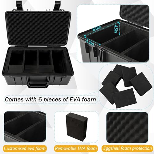 Graded Card Case, Trading Card Storage Box for Card Slab | Graded Card Slab Case - Storage Box for 120+ CSG, BGS, SGC, Top Loaders Graded Sports Trading Cards with 6 EVA Foam - size: XXL (holds 120+ Graded Cards)
