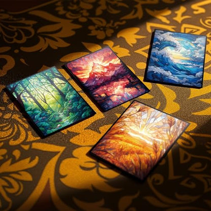 MTG Card Sleeves - Moutain Ultra Clear Front & Matte Finish Back, 100 Count Standard Size Matte Art Sleeve for Magic The Gathering