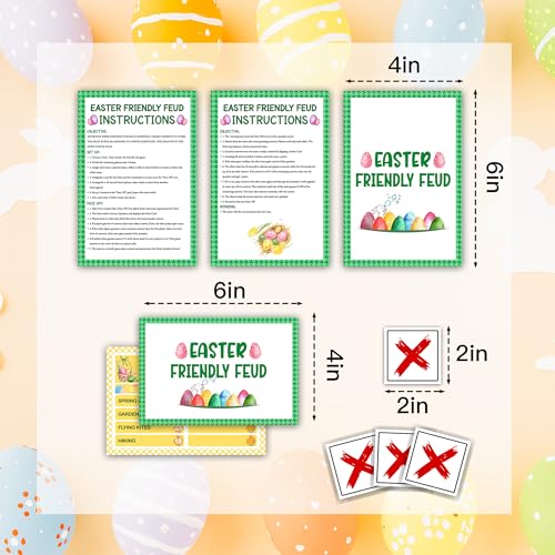 Easter Friendly Feud Game, Funny Easter Party Games, Spring Friendly Feud Trivia Quiz for Family Adults, Spring Bunny & Eggs Holiday Party Supplies -14 - color: Colorful Eggs