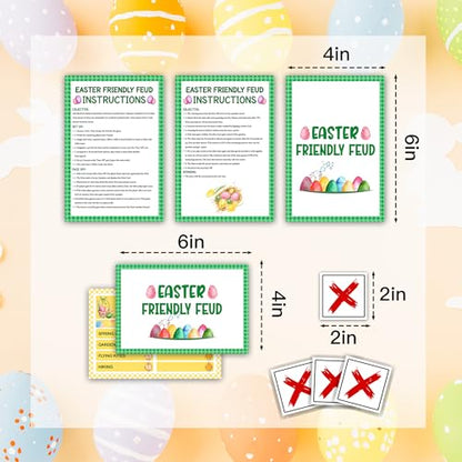 Easter Friendly Feud Game, Funny Easter Party Games, Spring Friendly Feud Trivia Quiz for Family Adults, Spring Bunny & Eggs Holiday Party Supplies -14 - color: Colorful Eggs