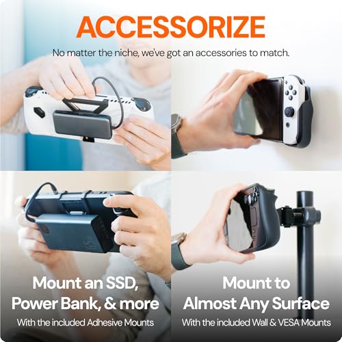 Mechanism 7-in-1 Bundle for Nintendo Switch OLED & LED | Kickstand, Battery, VESA & Wall Mounting Kit | Mount Anything to Your Switch & It to Anything | Case Friendly Accessories - color: Nintendo Switch
