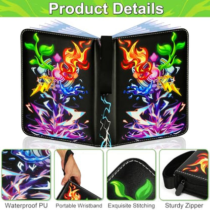 Card Binder for Cards, 9-Pocket Trading Card Binder with 50 Removable Sleeves Fits 900 Cards, Great Creative Design Card Collection Binder Album Gift for Boys Girls Aged 4 to 16 (900 Cards Purple) - color: 900 Cards Purple
